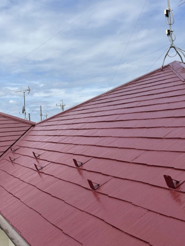 白井市で屋根防水塗装工事と軒天・破風板・雨樋・帯・コーキング補修を行いましたの施工後写真