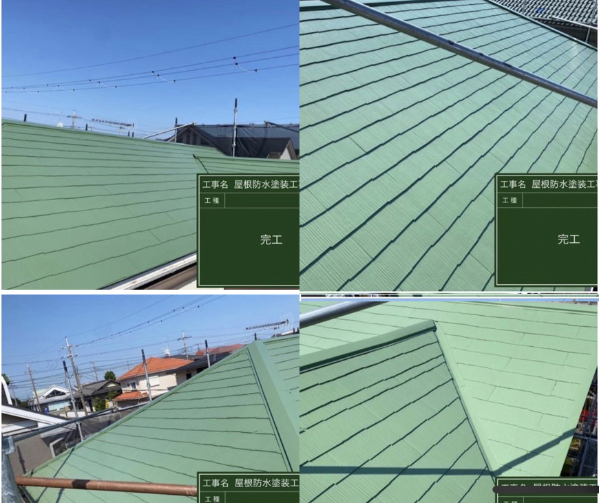 貫板交換工事・屋根防水塗装完工後の様子