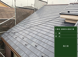屋根塗装と棟板金・貫板交換　施工前写真