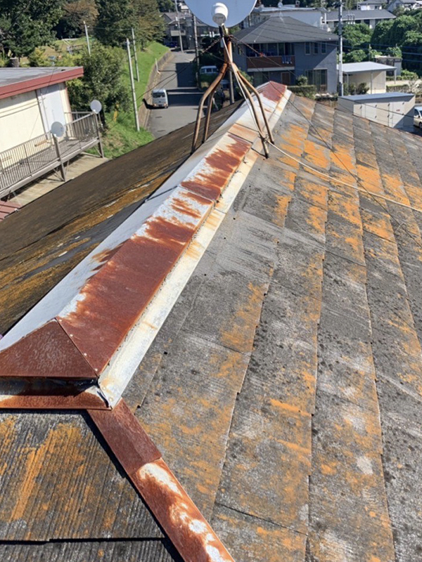 千葉県八千代市で屋根塗装・貫板、板金交換工事を行いましたの施工前写真
