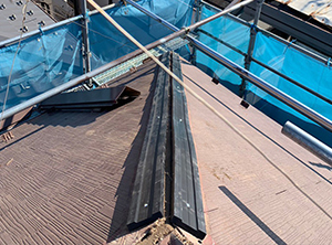 習志野市の貫板交換工事と屋根塗装　貫板設置